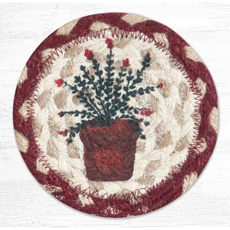Paisaje 5 x 5 in. Thyme Printed Coaster Round Rug, Multi Color PA2845037